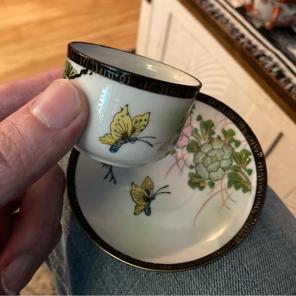 Vintage Made In Occupied Japan Mini Tea Sake Cup and Saucer Hand Painted (EXC) - Picture 14 of 14